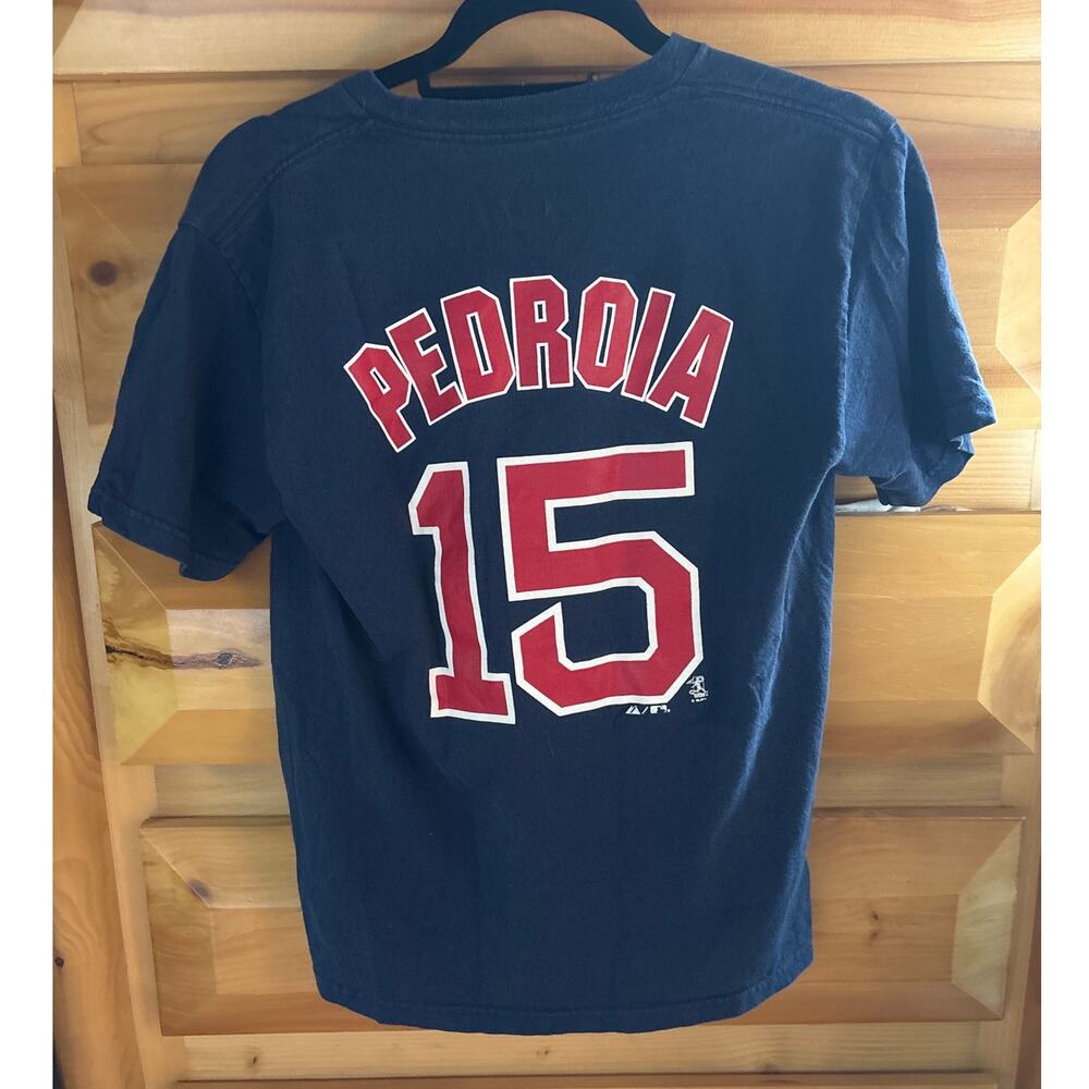 Vintage Red Sox Dustin Pedroia Kids L Majestic T-Shirt